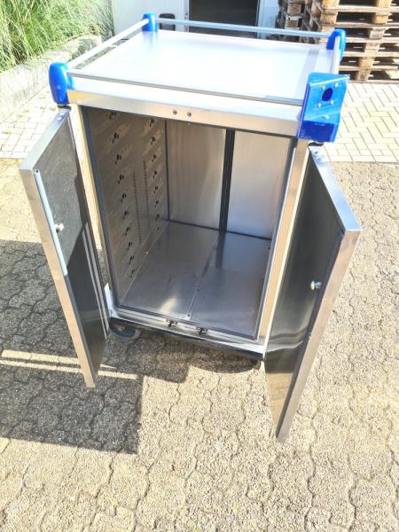 Preview: Edelstahlschrank 4-t?rig Transportwagen Rollwagen Messewagen (ESS001)