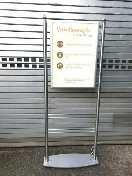 Preview: WERBESCHILD EDELSTAHL PRÄSENTER KLAPPRAHMEN BELEUCHTUNG SCHILD