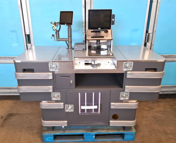 Preview: KASSENTISCH KASSENANLAGE SCHNELLKASSE SCANNER grau