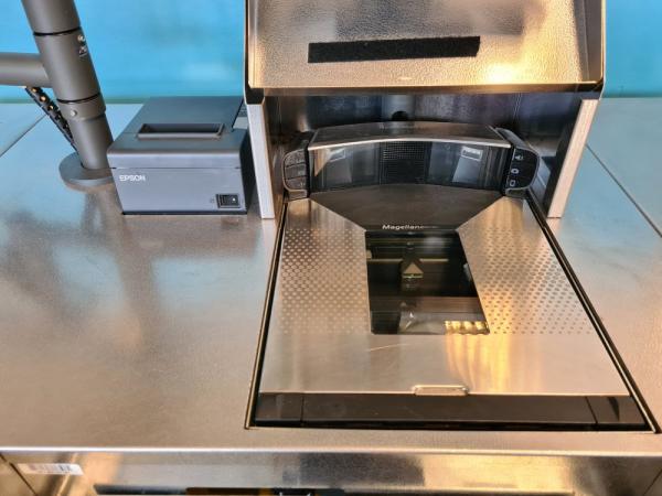 Preview: KASSENTISCH KASSENANLAGE SCHNELLKASSE SCANNER grau