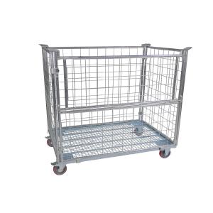 Preview: ROLLWAGEN ROLLBEHÄLTER GITTERBOX 1000mm 4-seitg MAGAZINWAGEN (RW-4.1000N_AB)