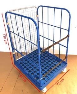 Preview: ROLLBEHÄLTER ROLLWAGEN 3-seitig KAMINHOLZ 120 cm NEUWERTIG (RW-3120AB)