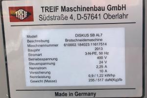 BROTSCHNEIDEMASCHINE TREIF DISKUS SB SCHNEIDER BROTSCHNEIDER BÄCKEREI