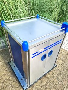 Edelstahlschrank 4-t?rig Transportwagen Rollwagen Messewagen (ESS001)