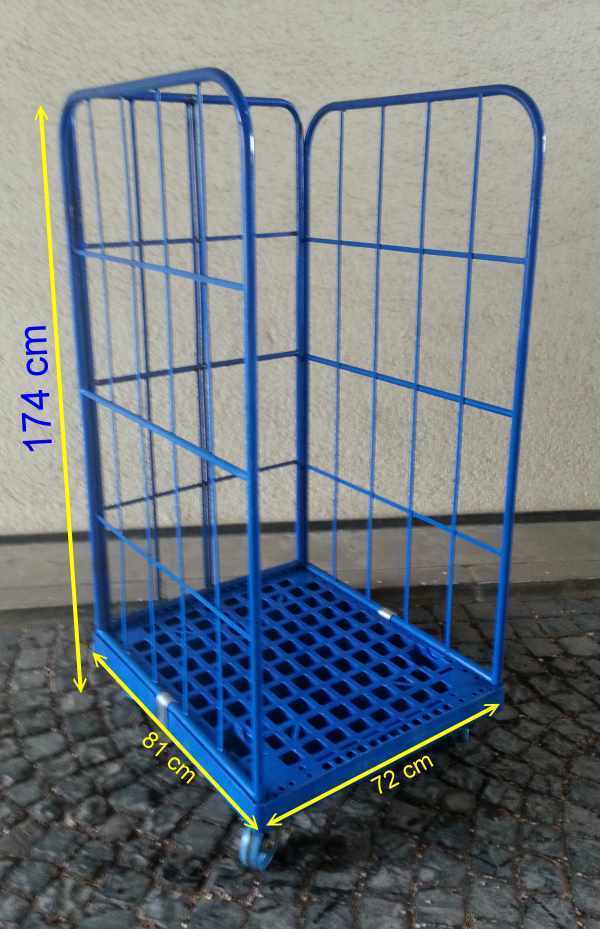 ROLLBEHÄLTER ROLLWAGEN GELBE SÄCKE H 175cm 3-seitig GITTERROLLWAGEN (RW-3175.3SG)