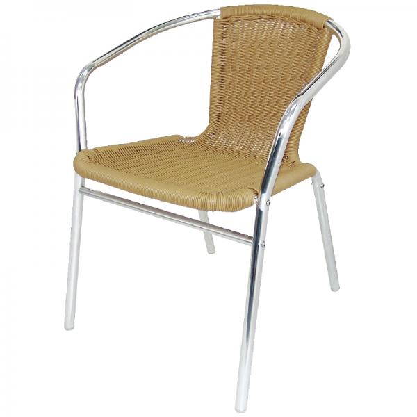 4 Stück RATTANSTÜHLE ALUMINIUMSTÜHLE NATUR (AU422)